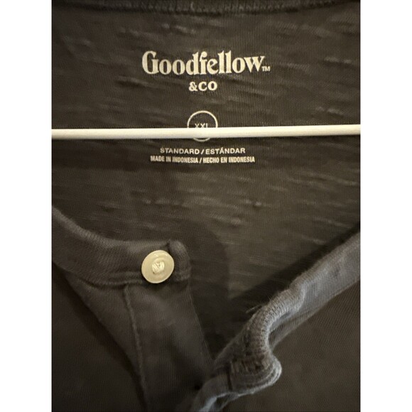 BIG & TALL Goodfellow Graphic Henley Shirt Grey XXL GUC - Picture 3 of 5